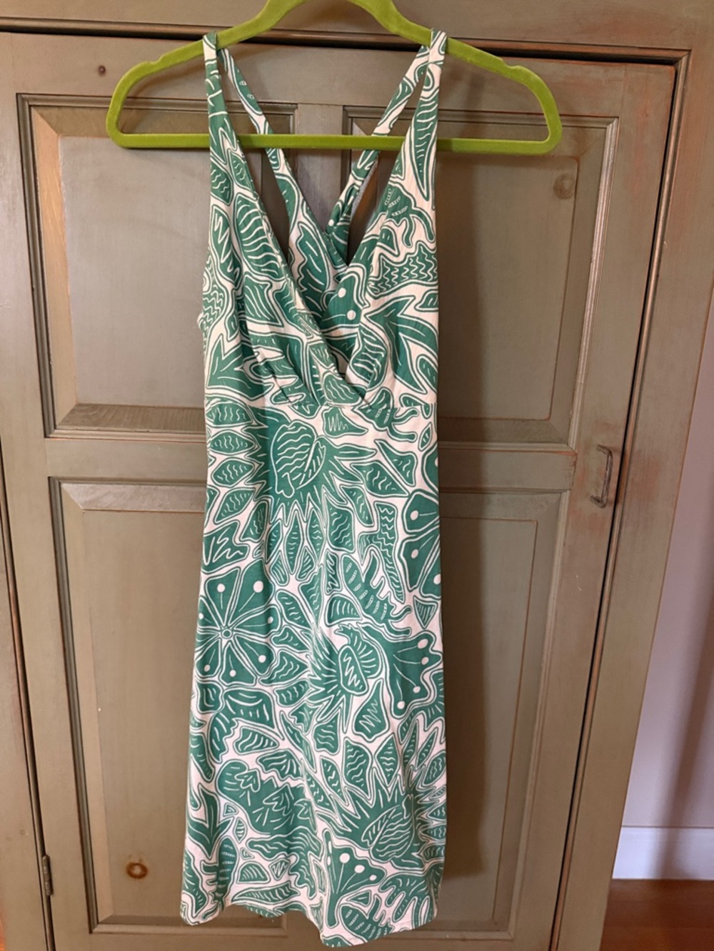 Patagonia Green and White Floral Midi Dress